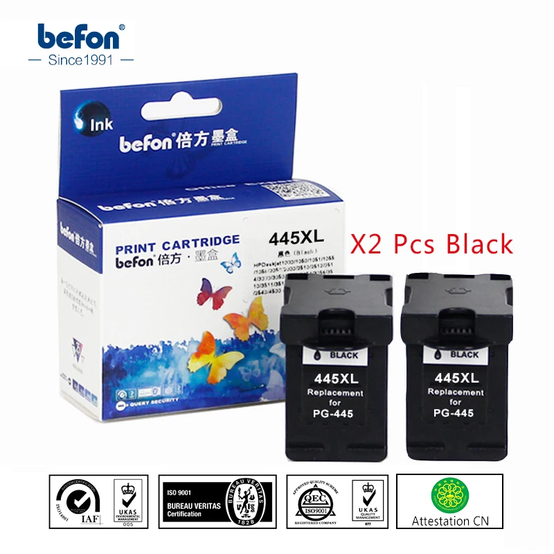 Befon X2 Совместимый 445XL Черный Чернильный Картридж Замена Для Canon PG-445 PG445 PG 445 для ip2840 2840 MG2440 2440 MG2540 2940 . ' - ' . 0