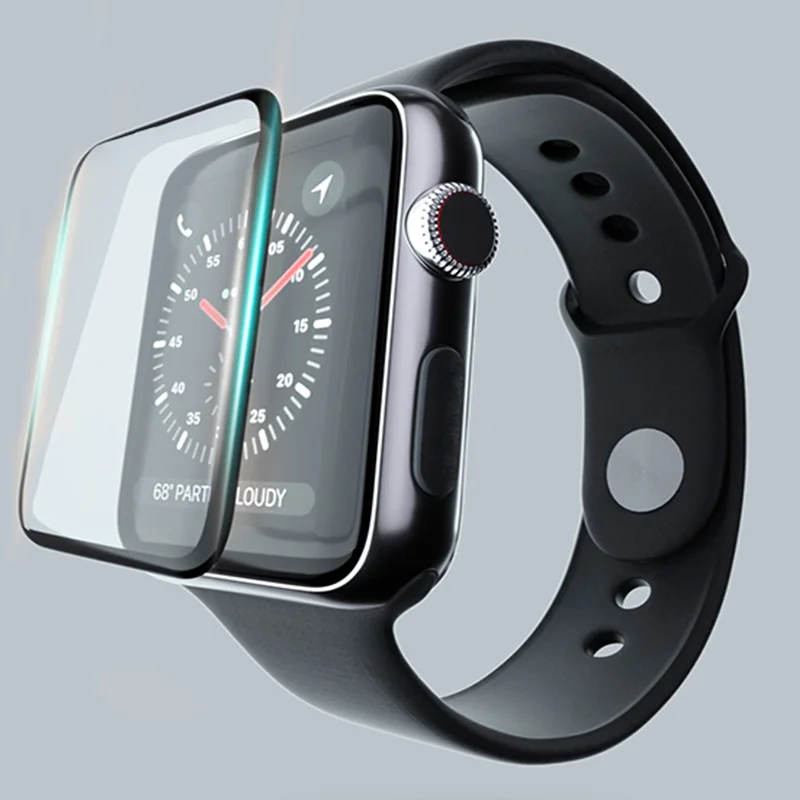 Мягкое стекло Для Apple Watch series 45 мм 44 мм iWatch 7 6 5 4 3 8 SE 42 мм 40 мм 41 мм 38 9D HD Полнослойная Защитная пленка для экрана Apple Watch . ' - ' . 1