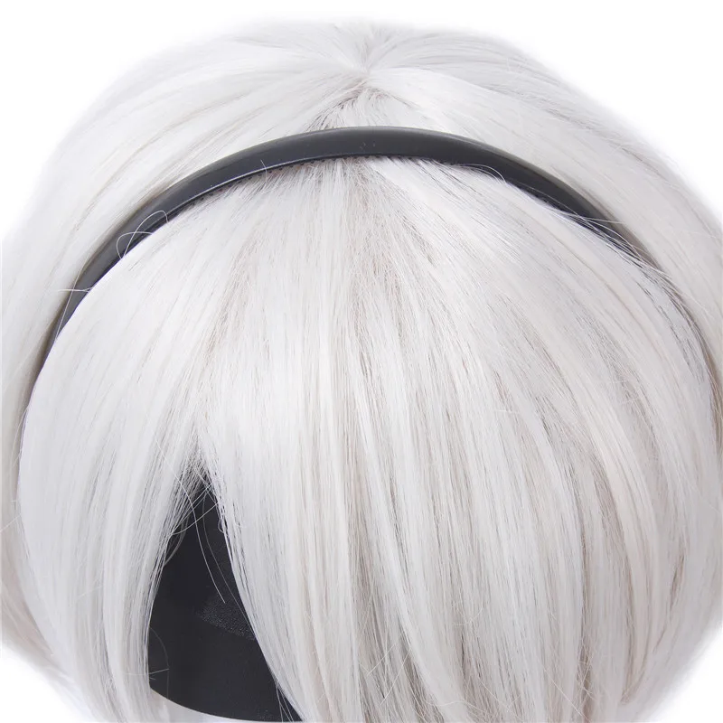 L-email парик Nier Automatas 2B 9S Косплей Парики Белые Короткие Мужские Косплей Парики Хэллоуин Термостойкие синтетические Волосы № 2 Тип B . ' - ' . 2