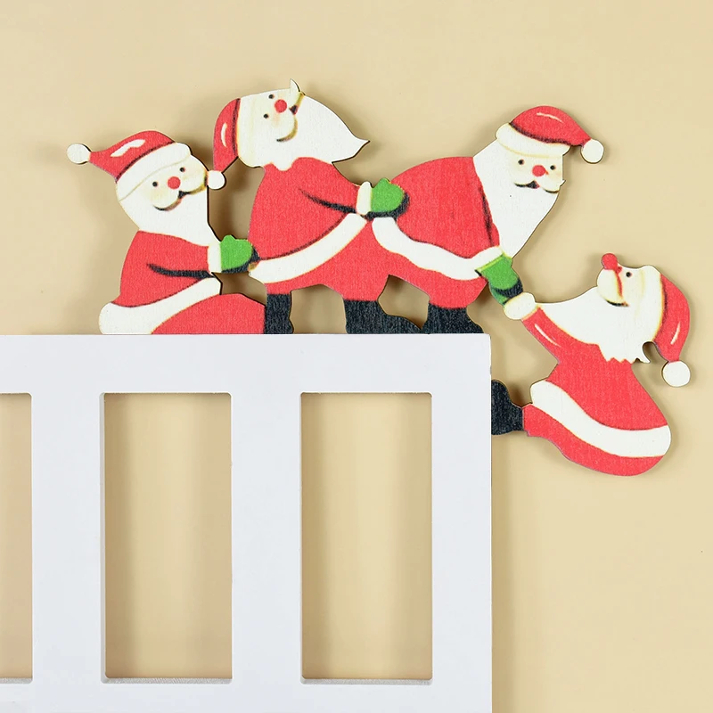 Интересный Деревянный Санта Клаус Лось Рождественское Окно Дверная Рама Угловое Украшение Рождественское Украшение Дома Navidad Подарок На Новый Год . ' - ' . 2