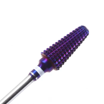 2way Purple Pro Цельные твердосплавные сверла для ногтей, Электрическая дрель для дизайна ногтей, пилочки для ногтей, инструменты для вырезания и полировки нижнего ногтя