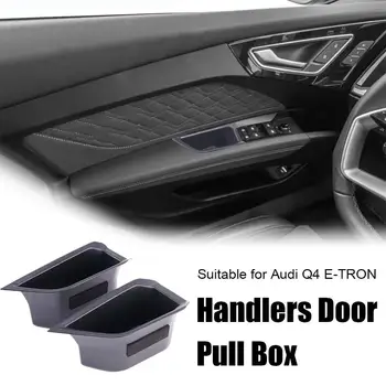 4 шт. Для Audi Q4 E-tron Коробка для хранения передней задней двери, ручка, контейнер для подлокотников, аксессуары для интерьера автомобиля