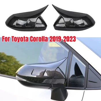 AU05 -Цвет Углеродного волокна, Бычий Рог, Боковая дверь, Зеркало заднего вида, Накладка Для Toyota Corolla 2019-2023
