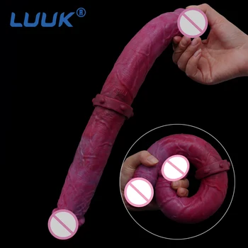 LUUK Двойной фаллоимитатор длиной 36 см, реалистичный пенис для лесбиянок, силиконовая анальная пробка, Магазин секс-игрушек для женщин, мужчин, игрушек для взрослых, Массаж простаты