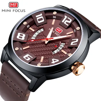 MINI FOCUS Люксовый бренд, Мужские Кварцевые часы в стиле Милитари, Мужские аналоговые часы с 3D циферблатом, Водонепроницаемые наручные часы Relogio Masculino
