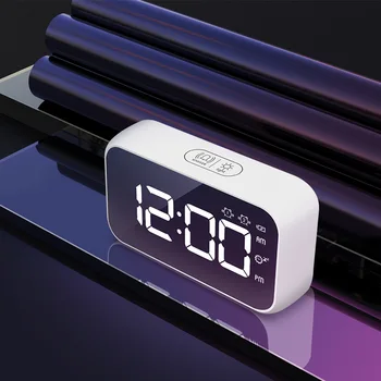 Главная Новый светодиодный креативный будильник для пробуждения студентов, Многофункциональный прикроватный Немой Электронный ночник для помещений