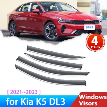 Дефлекторы для Kia K5 DL3 GT-Line EX 2021 2022 2023 Аксессуары Для Боковых Окон Автомобиля, Козырьки От Дождя, Солнцезащитный Козырек для Бровей, Отделка Лобового Стекла