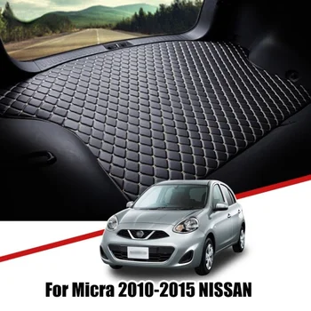 Изготовленные на заказ кожаные коврики в багажник автомобиля для Nissan Micra K13 Март 2010-2013 2014 2015 Водонепроницаемый нескользящий вкладыш для грузовых аксессуаров