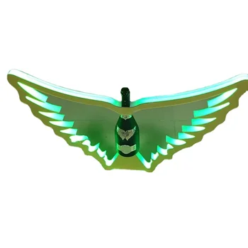 Индивидуальный логотип в форме крыльев, презентатор бутылки шампанского, светодиодный дисплей для VIP-обслуживания, украшение в виде крыла для вечеринки в ночном клубе