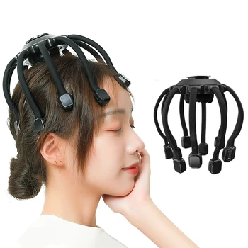 Интеллектуальный электрический массажер для головы в форме осьминога Снимает усталость головы, многомерный вибрирующий массажер для расслабления кожи головы