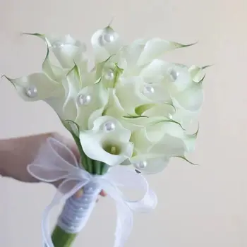Калла из искусственного жемчуга Невеста с цветами в руках Свадебная фотография Подружка Невесты С цветами в руках