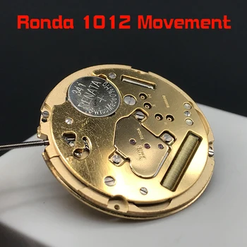 Кварцевый механизм Ronda 1012, пять драгоценных камней, золотые детали для кварцевых часов Марки R9, Часовщик заменит Movt батареей