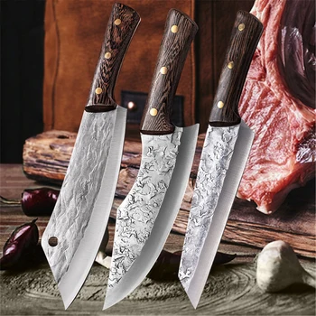 Кованый Нож для обвалки Мяса, Кухонный Нож для разделки мяса из нержавеющей стали, Сербский нож для нарезки мяса шеф-поваром, Инструменты для приготовления пищи