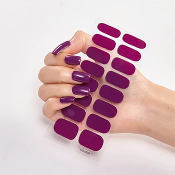 Летняя однотонная наклейка для ногтей, отрывающийся гель-лак для ногтей, красочные наклейки с полным покрытием для маникюра