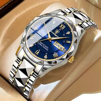 Мужские часы POEDAGAR, роскошные кварцевые деловые водонепроницаемые часы из нержавеющей Стали, Ночник, мужские часы для свиданий