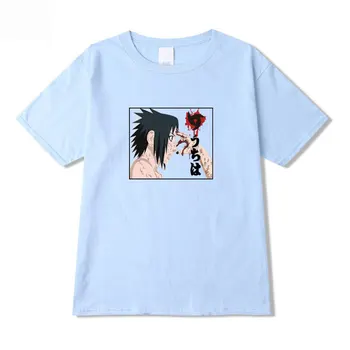 Новая мужская и женская летняя хлопковая футболка Naruto Naruto для студентов, модная брендовая футболка Tide с круглым вырезом и короткими рукавами