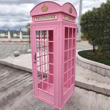 Популярная белая телефонная будка Британская металлическая телефонная будка для украшения свадебного отеля