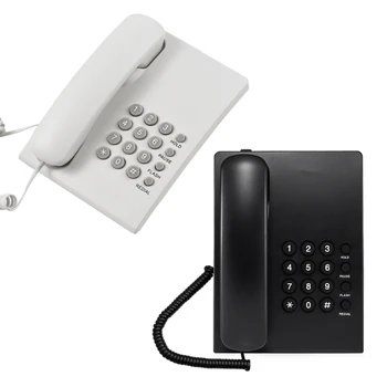 Проводной стационарный телефон с возможностью повторного набора / паузы/ вспышки /удержания мелодии звонка, регулируемый для домашнего офиса, настольного телефона в отеле на английском языке