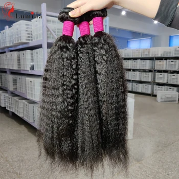 Пучки прямых волос Yaki, 100% Наращивание человеческих волос Remy, Пучки Натуральных Цветов, Прямые волосы, Плетение Малазийских Волос 10-40 дюймов