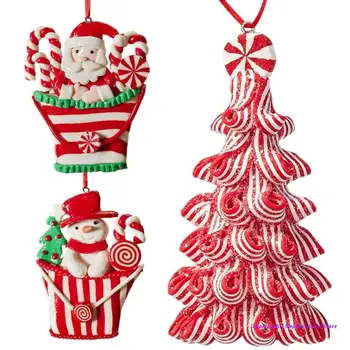 Рождественский кулон из мягкой керамики, орнамент Санта-Клауса