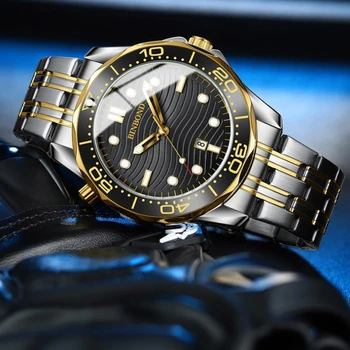 Роскошные Мужские Часы Бизнес Водонепроницаемые Кварцевые часы с Датой Мужские Модные Светящиеся спортивные часы Relogio Masculino