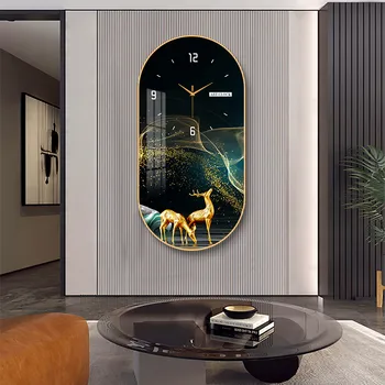Современные роскошные настенные часы для гостиной, домашнего модного ресторана, декоративная роспись, креативные настенные бесшумные часы