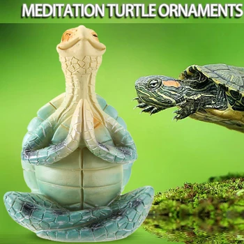 Статуэтка морской черепахи, умиротворенность, статуя медитирующей морской черепахи, украшение сада, статуя позы для йоги, украшение дома для помещений