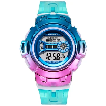 Электронные часы для девочек с пластиковым ремешком, водонепроницаемые спортивные цветные электронные часы для студентов и девочек